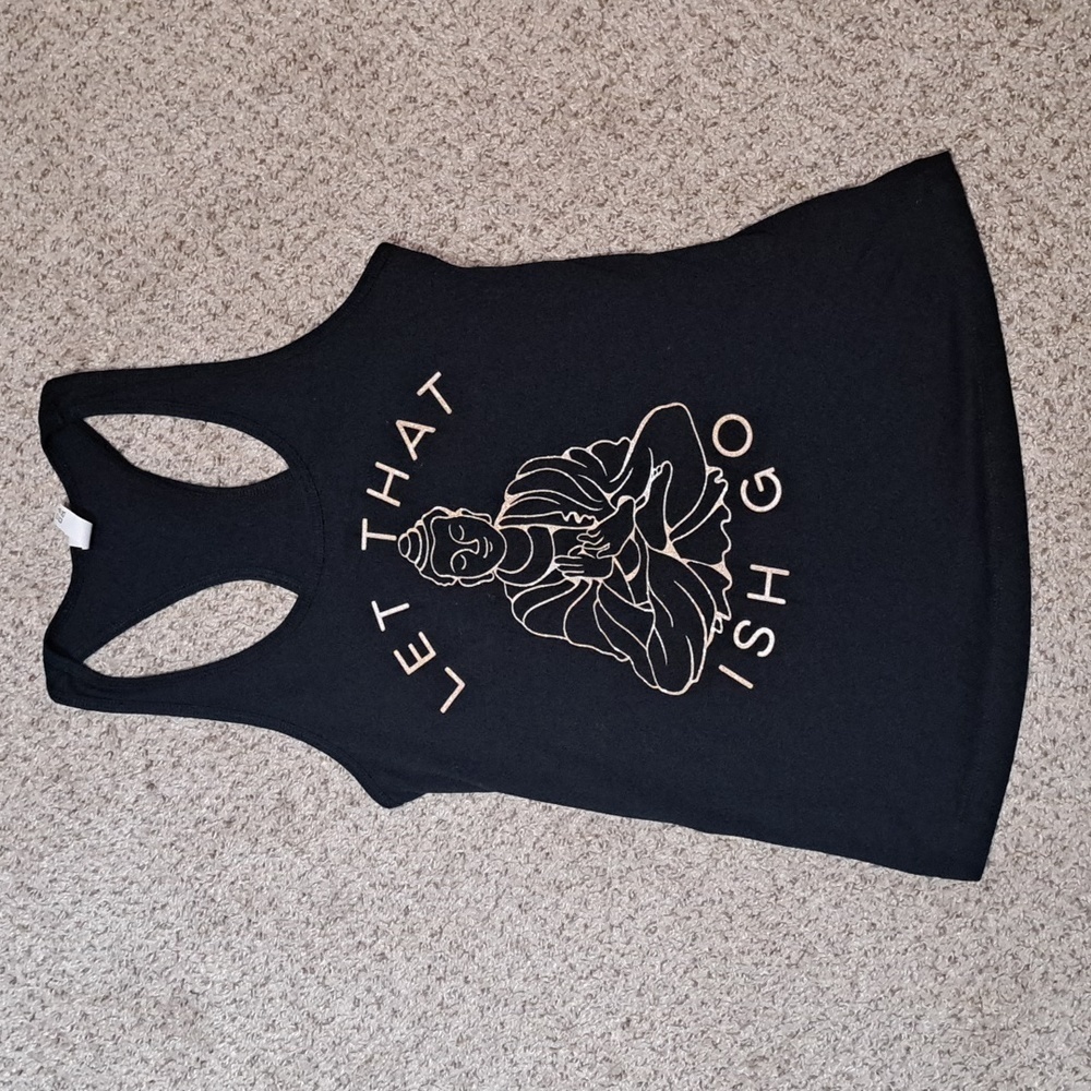 LET THAT ISH GO novelty small black tank